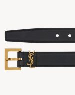 cassandre belt with square buckle in smooth leather - Image 2